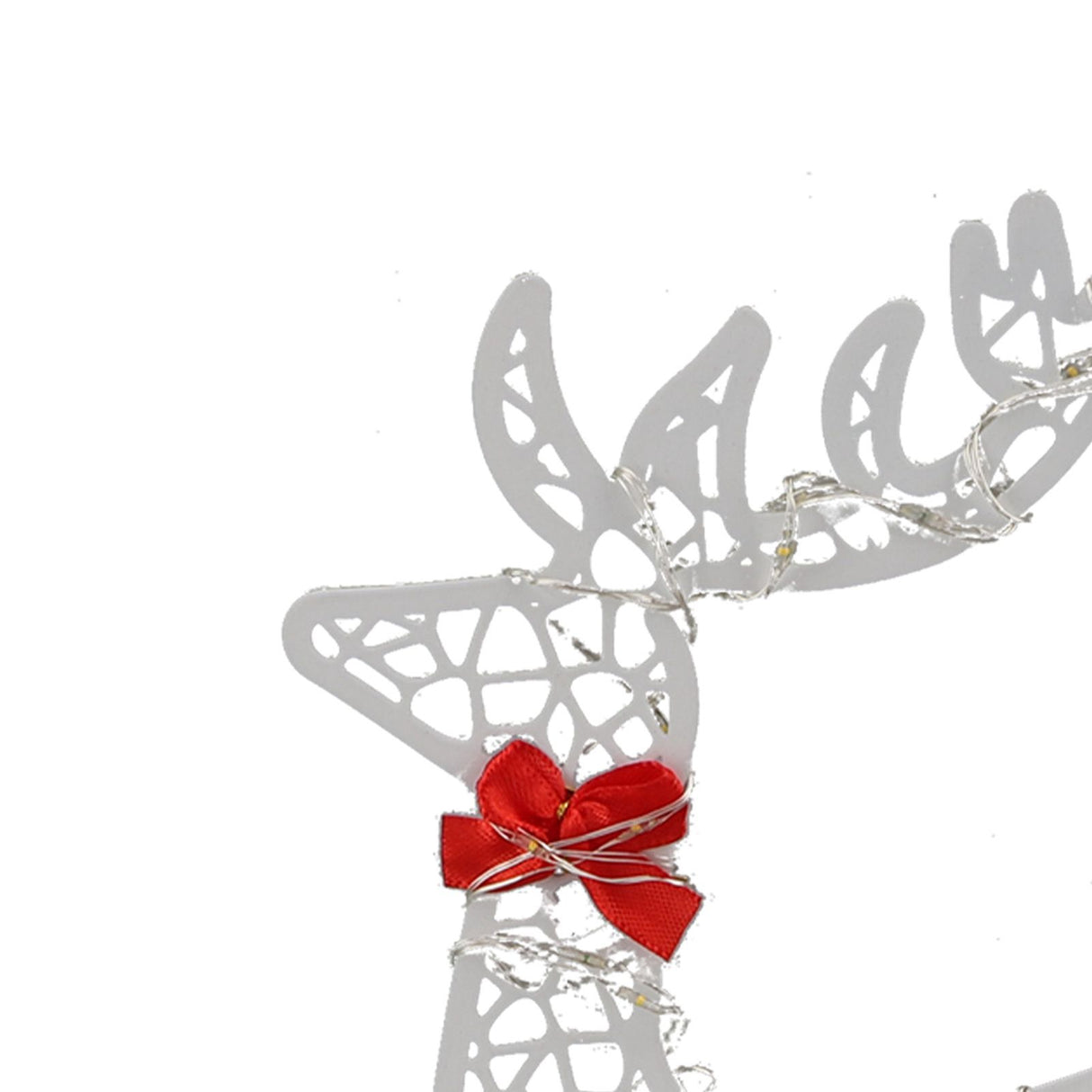 3pcs Lighted Christmas Decoration Deer Home Warm White Light Iron LED Reindeer Family Set Tabletop Decor for Outdoor Indoor Glowing Deer ‑02