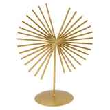 Abstract Ornament Light Luxury Metal Geometric Lines Sculpture Decoration with Base for Home Livingroom Office