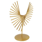 Abstract Ornament Light Luxury Metal Geometric Lines Sculpture Decoration with Base for Home Livingroom Office - Front View