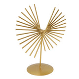 Abstract Ornament Light Luxury Metal Geometric Lines Sculpture Decoration with Base for Home Livingroom Office - Side View