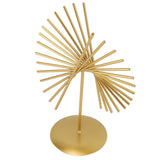 Abstract Ornament Light Luxury Metal Geometric Lines Sculpture Decoration with Base for Home Livingroom Office - 45-Degree Angle