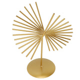 Abstract Ornament Light Luxury Metal Geometric Lines Sculpture Decoration with Base for Home Livingroom Office - Rear View