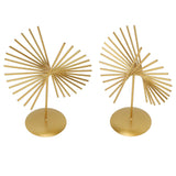 Abstract Ornament Light Luxury Metal Geometric Lines Sculpture Decoration with Base for Home Livingroom Office - Extra Image