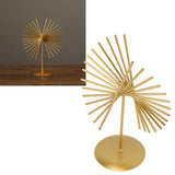 Abstract Ornament Light Luxury Metal Geometric Lines Sculpture Decoration with Base for Home Livingroom Office - Extra Image