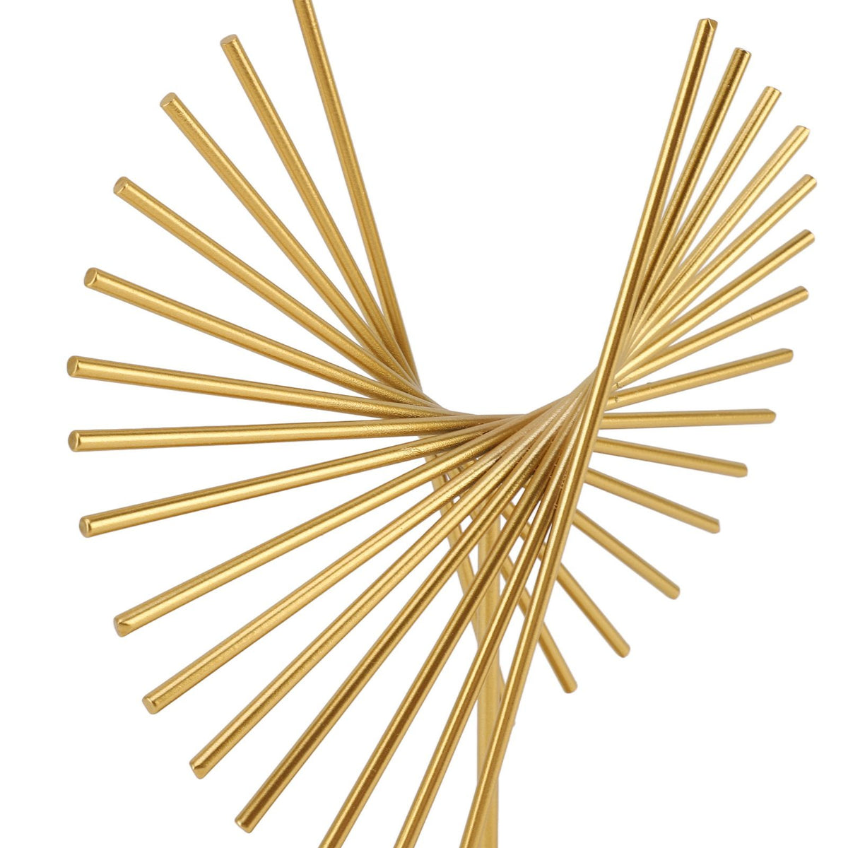 Abstract Ornament Light Luxury Metal Geometric Lines Sculpture Decoration with Base for Home Livingroom Office