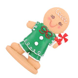 Gingerbread Kids Tabletop Figures Creativity Cute Christmas Gingerbread Table Decor for Store Bar Boy Candy - Front View