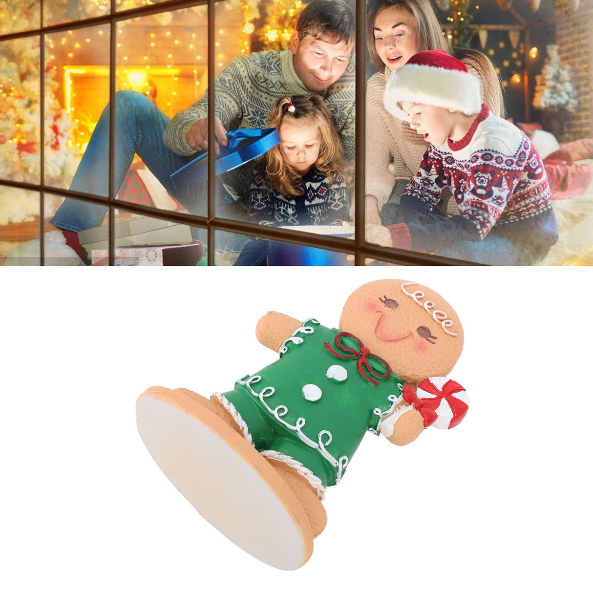 Gingerbread Kids Tabletop Figures Creativity Cute Christmas Gingerbread Table Decor for Store Bar Boy Candy