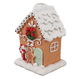 Christmas Gingerbread House Classic Exquisite Resin Christmas House Tabletop Decoration for Gift - Side View