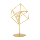 Gold Geometric Table Decor Creative 3D Iron Geometric Sculpture Compact Art Ornament Decor for Living Room Study Office