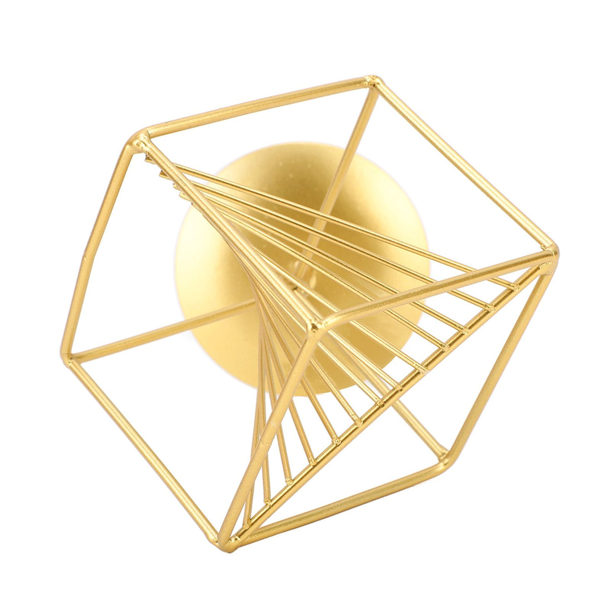 Gold Geometric Table Decor Creative 3D Iron Geometric Sculpture Compact Art Ornament Decor for Living Room Study Office