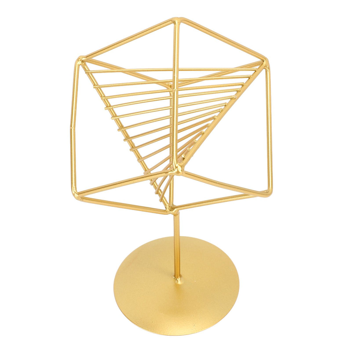 Gold Geometric Table Decor Creative 3D Iron Geometric Sculpture Compact Art Ornament Decor for Living Room Study Office