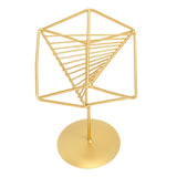 Gold Geometric Table Decor Creative 3D Iron Geometric Sculpture Compact Art Ornament Decor for Living Room Study Office - Top-Down View