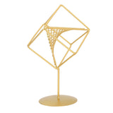 Gold Geometric Table Decor Creative 3D Iron Geometric Sculpture Compact Art Ornament Decor for Living Room Study Office - Rear View