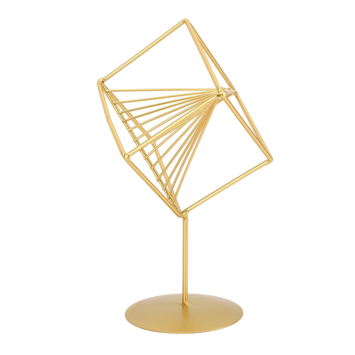 Gold Geometric Table Decor Creative 3D Iron Geometric Sculpture Compact Art Ornament Decor for Living Room Study Office