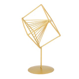 Gold Geometric Table Decor Creative 3D Iron Geometric Sculpture Compact Art Ornament Decor for Living Room Study Office