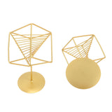 Gold Geometric Table Decor Creative 3D Iron Geometric Sculpture Compact Art Ornament Decor for Living Room Study Office - Extra Image