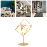 Gold Geometric Table Decor Creative 3D Iron Geometric Sculpture Compact Art Ornament Decor for Living Room Study Office - Extra Image