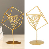 Gold Geometric Table Decor Creative 3D Iron Geometric Sculpture Compact Art Ornament Decor for Living Room Study Office