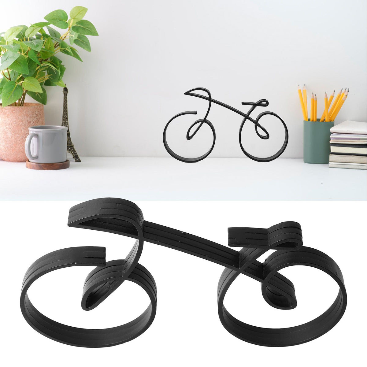 Bicycle Art Sculpture Iron Minimalistic Wire Framed Style Elegant Bicycle Sculpture for Cycling Enthusiasts Decoration