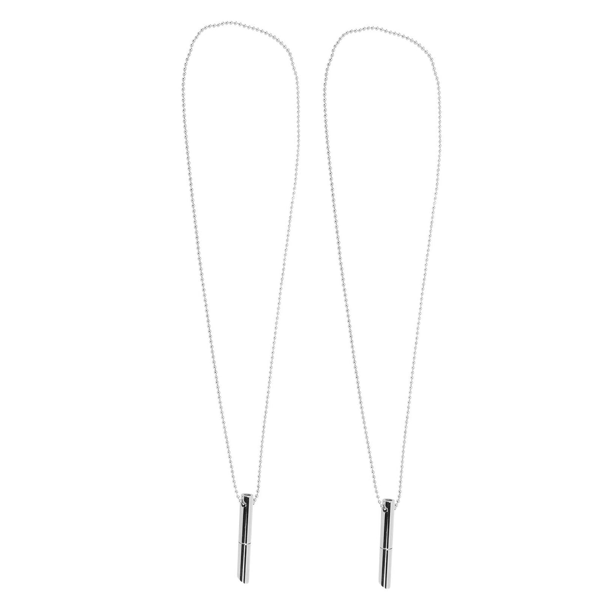 2PCS Stress Anxiety Relief Necklace Stainless Steel Mindful Breathing Exercise Device Whistle Pendant for Meditation Relaxation Calming Down