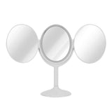LED Makeup Mirror Folding Rotatable Mirror Touch Cosmetic Mirror for Bedroom Dressing RoomWhite