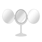 LED Makeup Mirror Folding Rotatable Mirror Touch Cosmetic Mirror for Bedroom Dressing RoomWhite