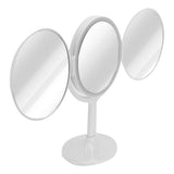 LED Makeup Mirror Folding Rotatable Mirror Touch Cosmetic Mirror for Bedroom Dressing RoomWhite - Top-Down View