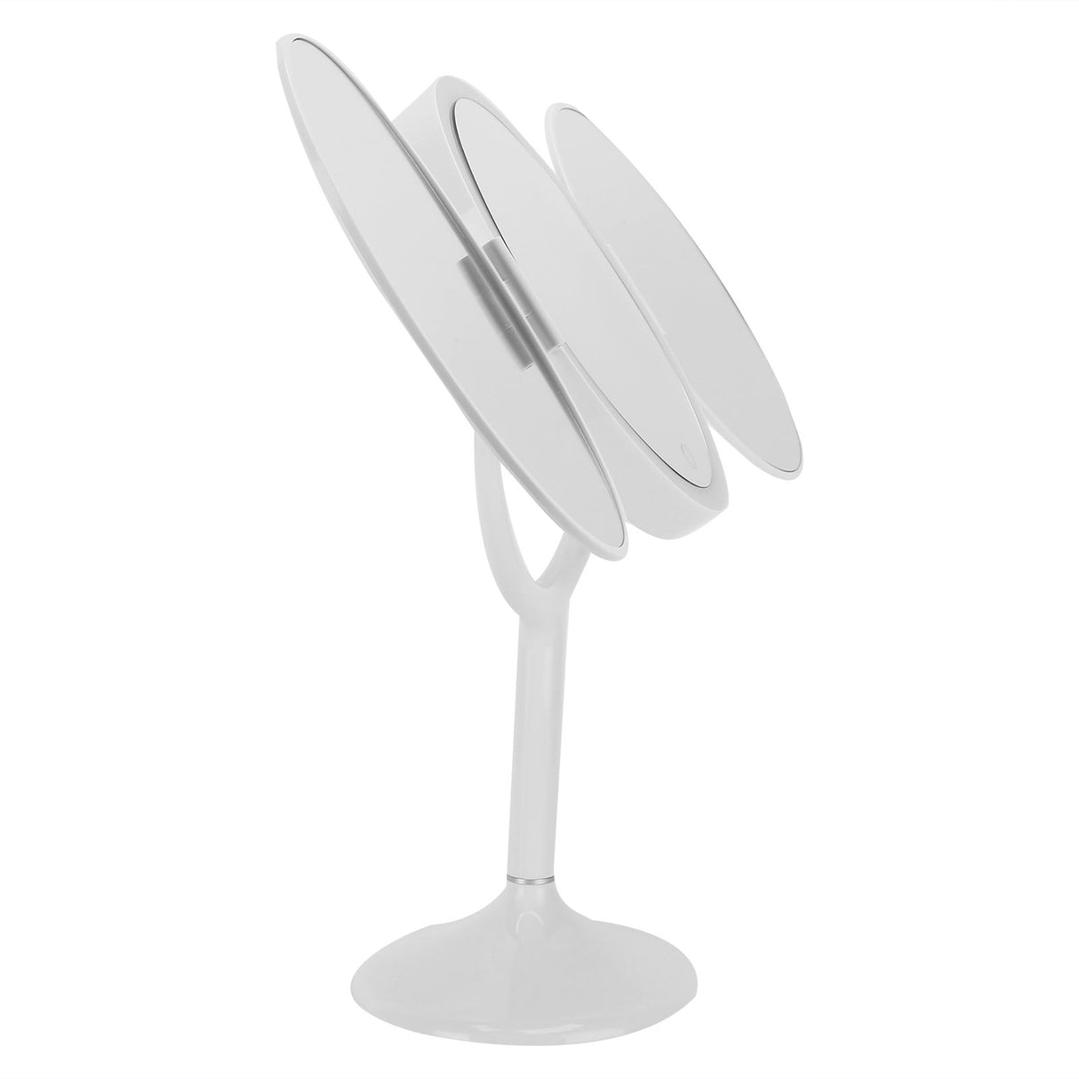 LED Makeup Mirror Folding Rotatable Mirror Touch Cosmetic Mirror for Bedroom Dressing RoomWhite