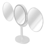 LED Makeup Mirror Folding Rotatable Mirror Touch Cosmetic Mirror for Bedroom Dressing RoomWhite - Close-Up Angle