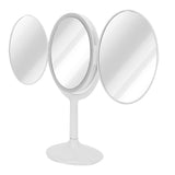 LED Makeup Mirror Folding Rotatable Mirror Touch Cosmetic Mirror for Bedroom Dressing RoomWhite