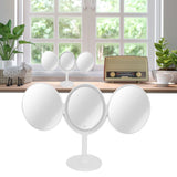 LED Makeup Mirror Folding Rotatable Mirror Touch Cosmetic Mirror for Bedroom Dressing RoomWhite - Extra Image