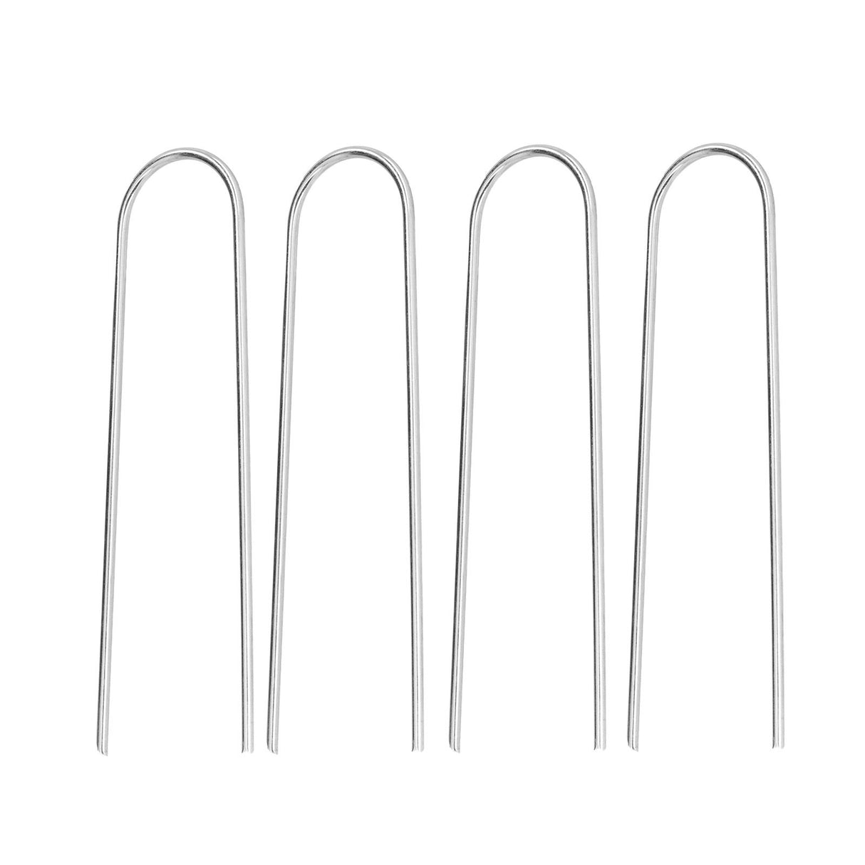 4 Pcs U Shaped Nail Tent Ground Staple High Hardness Stainless Steel Garden Pegs Securing Lawn Supplies