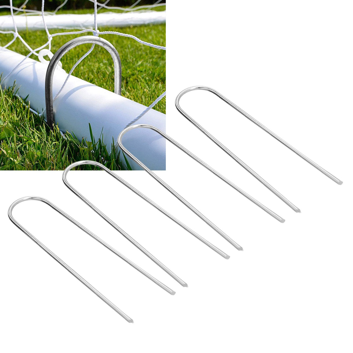 4 Pcs U Shaped Nail Tent Ground Staple High Hardness Stainless Steel Garden Pegs Securing Lawn Supplies