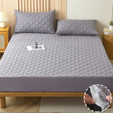 Mattress Cover Waterproof Dustproof Skin Friendly Cotton Insert Design Bed Fitted Sheet Protector for Children Elderly People Bedding Products Gray 135x190cm / 53.1x74.8in 45cm / 17.7in - Extra Image