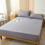 Mattress Cover Waterproof Dustproof Skin Friendly Cotton Insert Design Bed Fitted Sheet Protector for Children Elderly People Bedding Products Gray 135x190cm / 53.1x74.8in 45cm / 17.7in - Extra Image