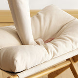 Foot Stool Foldable X Leg Modern Multifunctional Foot Rest with Soft Cushion for Living Room Bedroom Office Beige - 45-Degree Angle