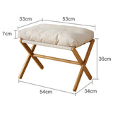 Foot Stool Foldable X Leg Modern Multifunctional Foot Rest with Soft Cushion for Living Room Bedroom Office Beige - Extra Image