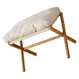 Foot Stool Foldable X Leg Modern Multifunctional Foot Rest with Soft Cushion for Living Room Bedroom Office Beige