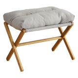 Foot Stool Foldable X Leg Modern Multifunctional Foot Rest with Soft Cushion for Living Room Bedroom Office Gray - Front View