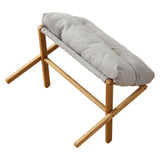 Foot Stool Foldable X Leg Modern Multifunctional Foot Rest with Soft Cushion for Living Room Bedroom Office Gray