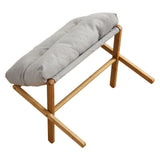 Foot Stool Foldable X Leg Modern Multifunctional Foot Rest with Soft Cushion for Living Room Bedroom Office Gray