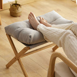 Foot Stool Foldable X Leg Modern Multifunctional Foot Rest with Soft Cushion for Living Room Bedroom Office Gray - 45-Degree Angle