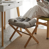 Foot Stool Foldable X Leg Modern Multifunctional Foot Rest with Soft Cushion for Living Room Bedroom Office Gray