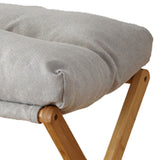 Foot Stool Foldable X Leg Modern Multifunctional Foot Rest with Soft Cushion for Living Room Bedroom Office Gray