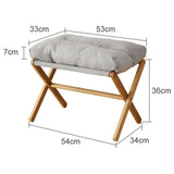 Foot Stool Foldable X Leg Modern Multifunctional Foot Rest with Soft Cushion for Living Room Bedroom Office Gray - Extra Image