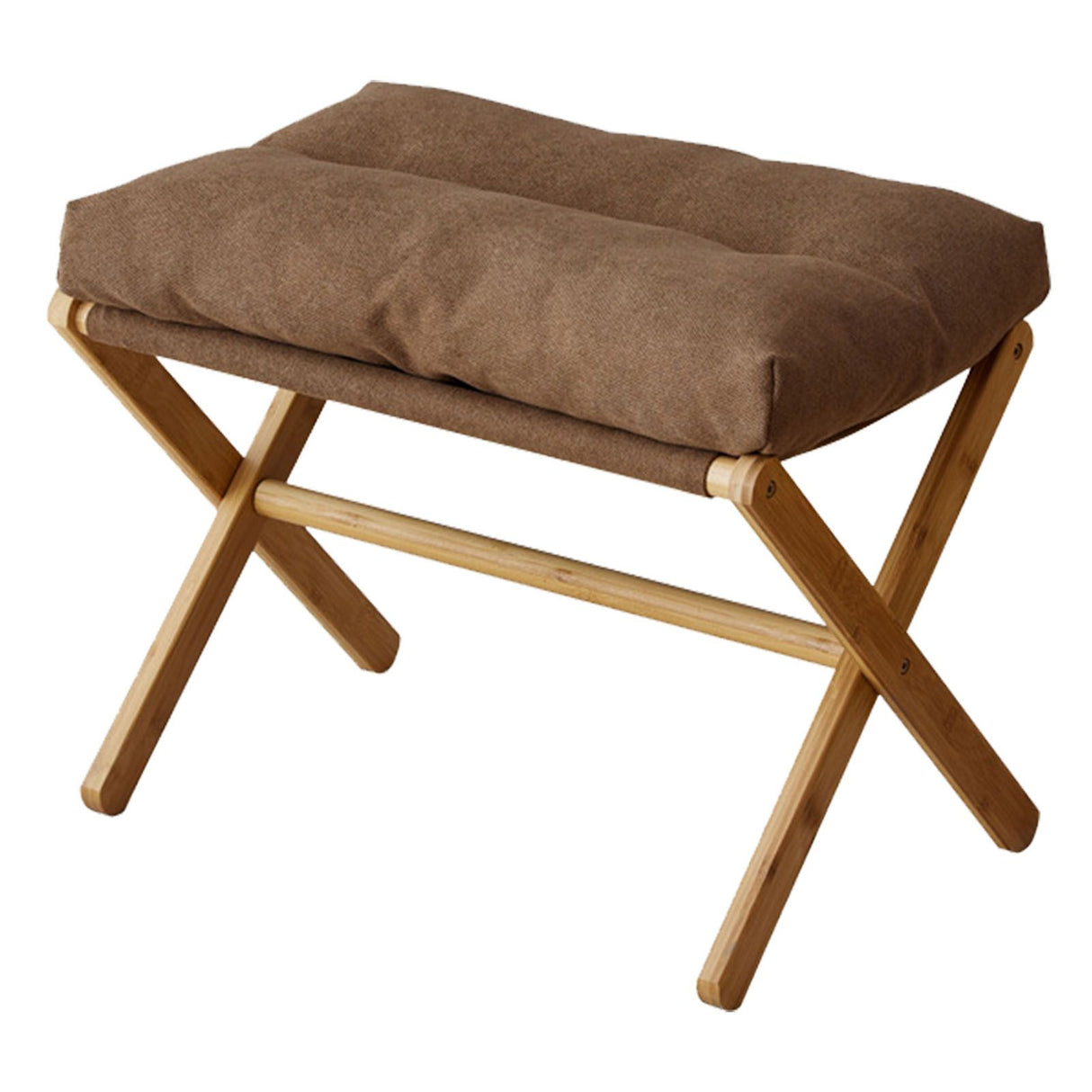 Foot Stool Foldable X Leg Modern Multifunctional Foot Rest with Soft Cushion for Living Room Bedroom Office Coffee