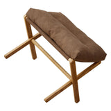 Foot Stool Foldable X Leg Modern Multifunctional Foot Rest with Soft Cushion for Living Room Bedroom Office Coffee - Side View