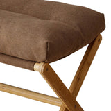 Foot Stool Foldable X Leg Modern Multifunctional Foot Rest with Soft Cushion for Living Room Bedroom Office Coffee - Close-Up Angle