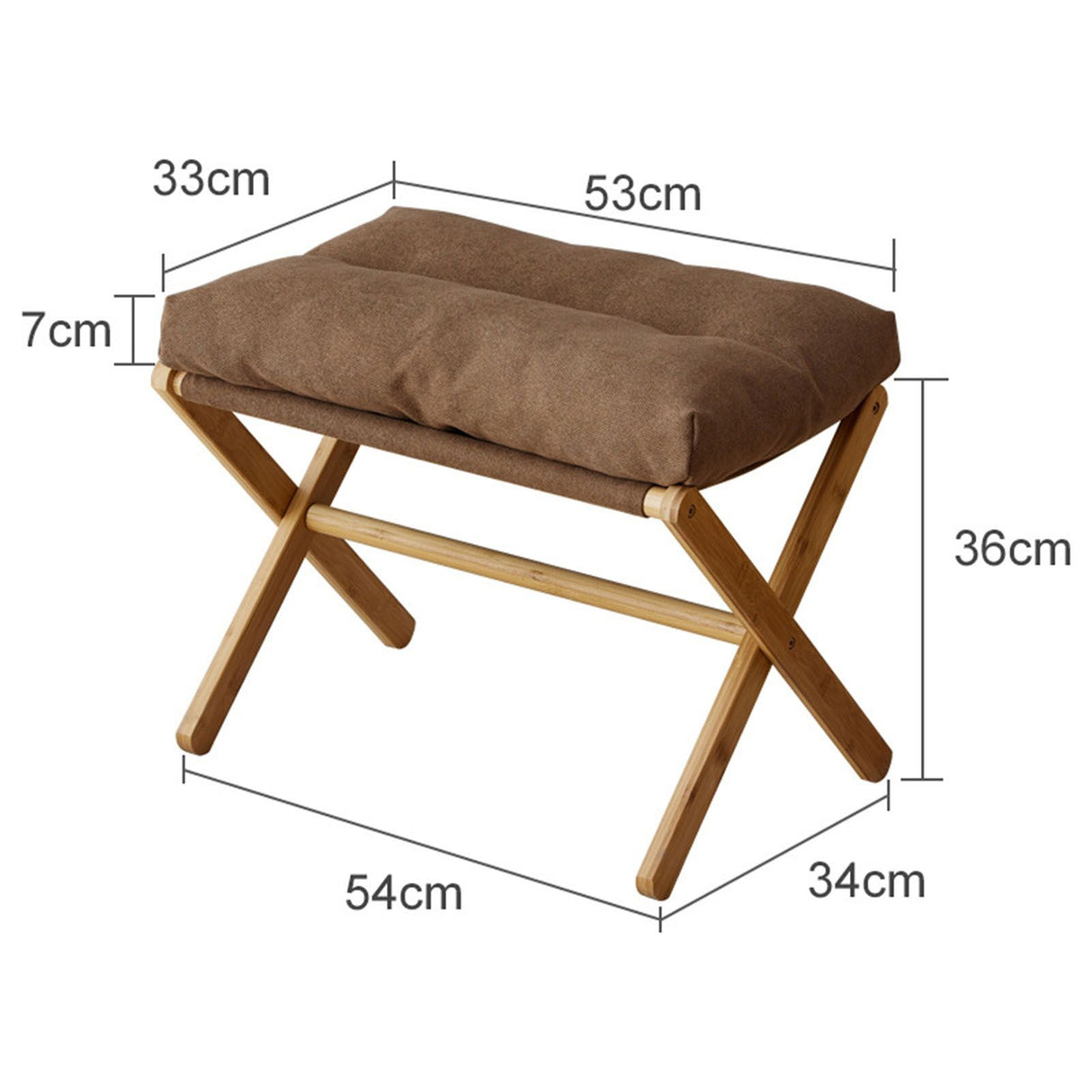 Foot Stool Foldable X Leg Modern Multifunctional Foot Rest with Soft Cushion for Living Room Bedroom Office Coffee