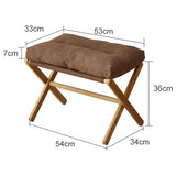 Foot Stool Foldable X Leg Modern Multifunctional Foot Rest with Soft Cushion for Living Room Bedroom Office Coffee